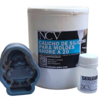 KIT: Caucho De Silicona Translucido Shore A 20 -un Kilo- + Matriz Papá Noel